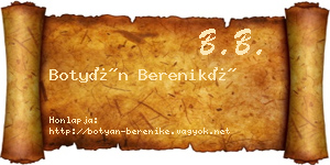 Botyán Bereniké névjegykártya